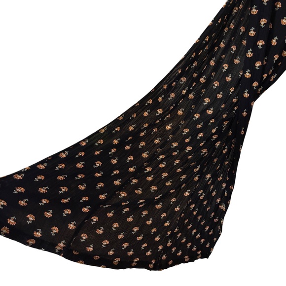 Billabong Black Floral Wide-Leg Split Pants Size Large Floral pattern - Picture 6 of 13